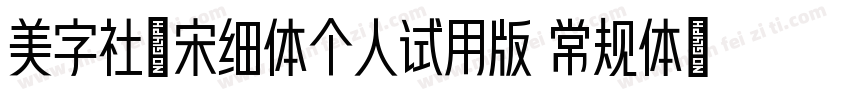 美字社禅宋细体个人试用版 常规体字体转换